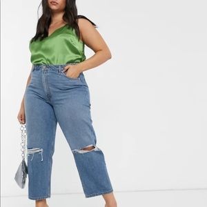 ASOS High Waisted Distressed Jeans